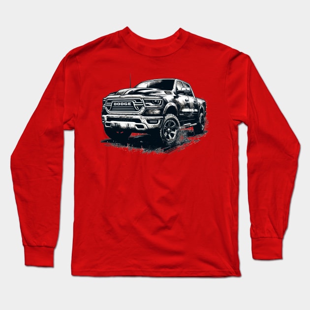 Dodge Ram 1500 Long Sleeve T-Shirt by Vehicles-Art